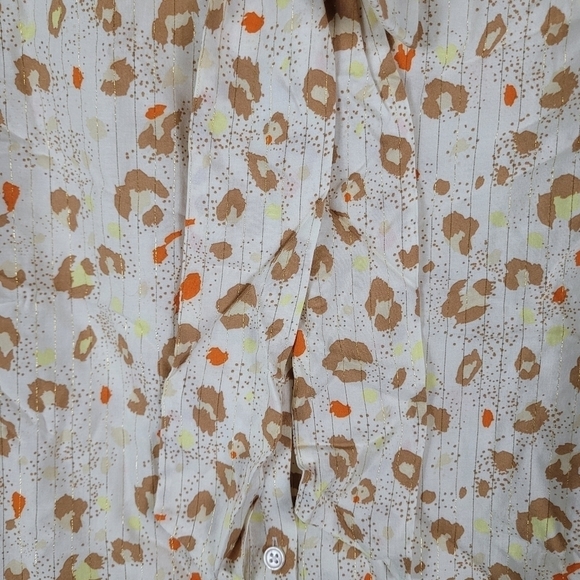 89th and Madison Women's Boho Blouse Beige Mirage Leopard Egrit Size Small NWT - Picture 3 of 10